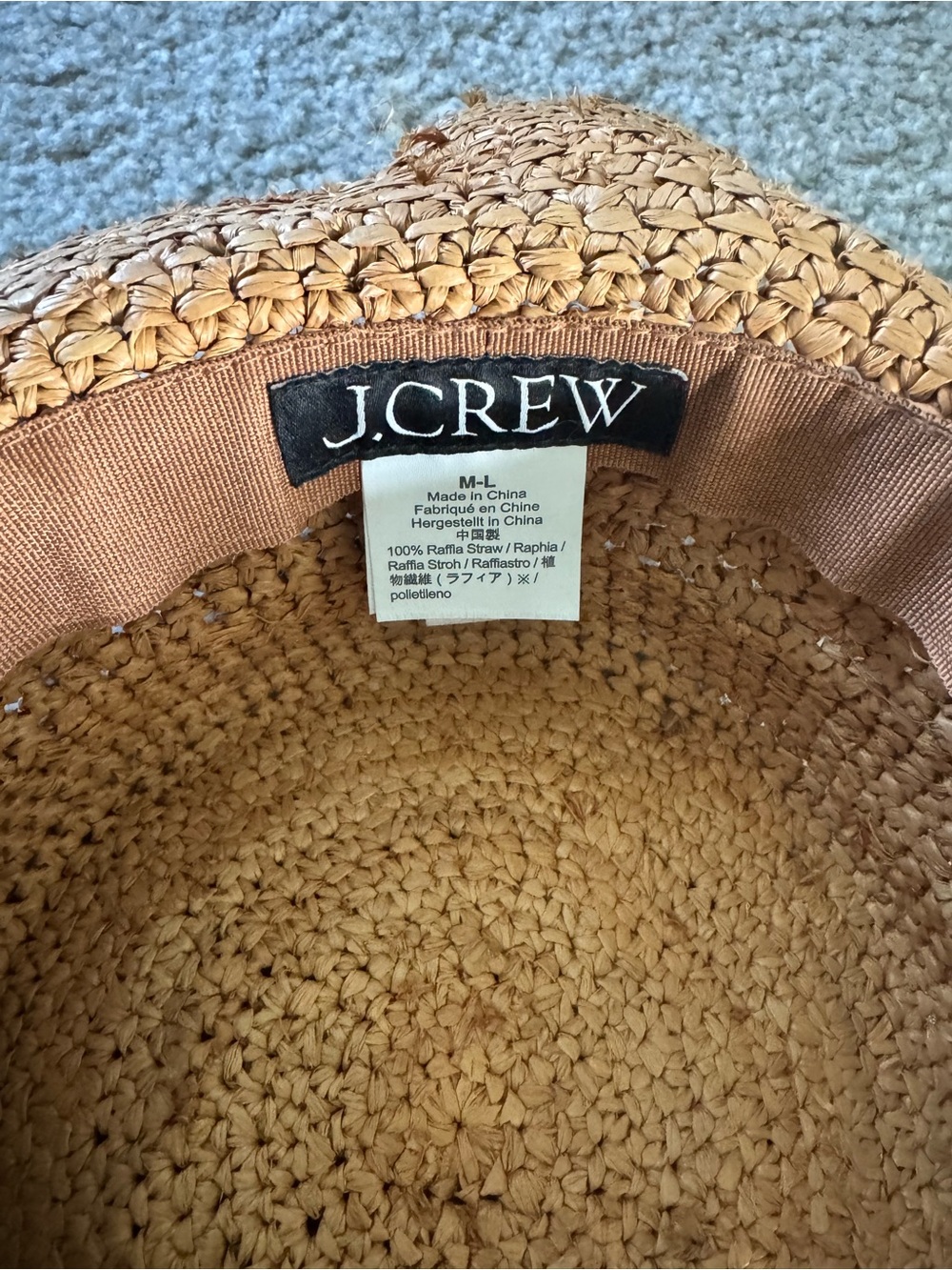 J. Crew Natural Raffia Straw Sun Hat - Tan - Picture 4 of 7